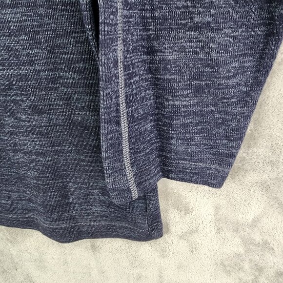 Mens Heather Blue Eddie Bauer Sweatshirt 1/4 Zip Long Sleeve Mock Neck Size L - Picture 3 of 9